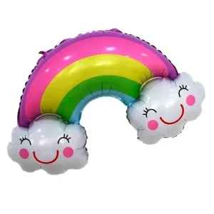 Globo Metalizado Nube Arcoíris Sonrisa 14″ Pulgadas (35 Cms)