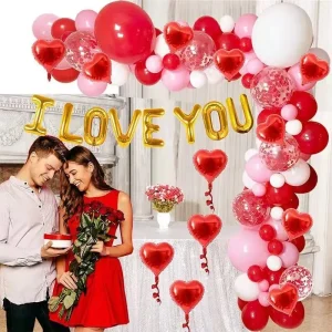 Globo Amor Aniversario I Love You Boda 14 Arco Corazon Novia Set 115 Piezas