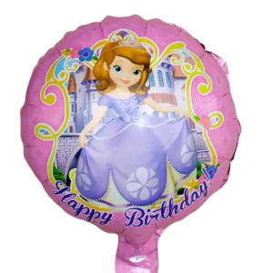 Globo Princesa Sofia Rosado Metalizado Redondo 10″ Pulgadas (25 Cms)