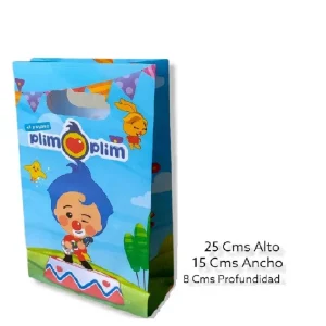 Paquete 8 Bolsas Papel Plim Plim (25x15x8 Cms)