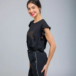 Camiseta manga corta con brillo Anekke